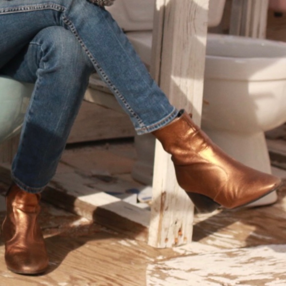 Topshop Gold Boots